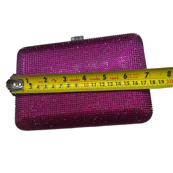 Sparkling Pink Clutch with few missing stones & scraped on one corner visible - Picture 9 of 14